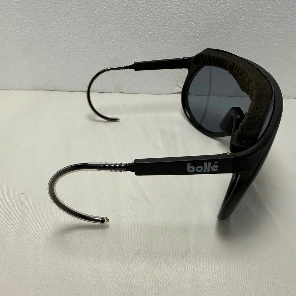 Bolle‎ Sunglasses Unisex Black Chronoshield Vintage Shield Wrap Sport Glasses